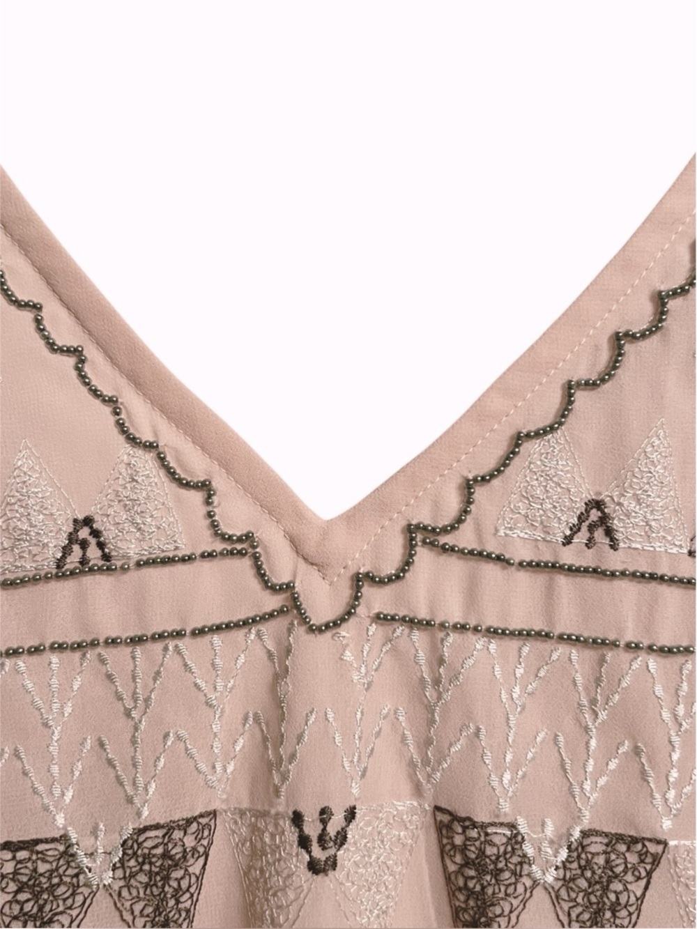Free People "Frances Bean" Mini Beaded and Embroidered Pale Pink Shift Dress XS - Picture 4 of 10